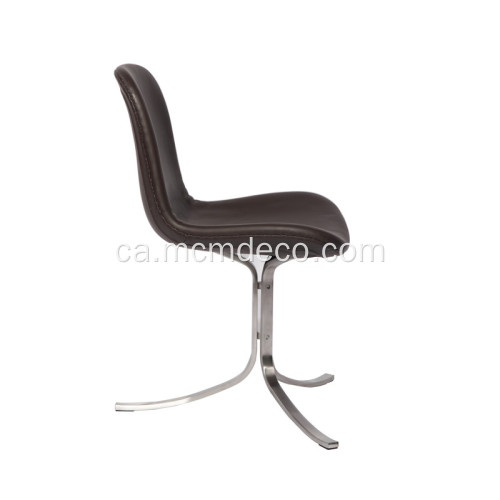 Cadira lateral de pell Poul Kjaerholm PK9